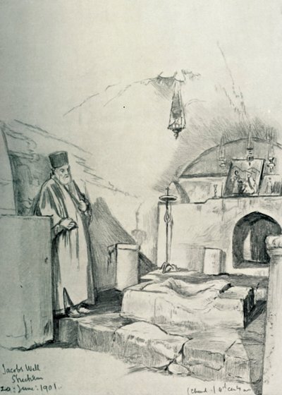 Jacobs Well em Shechem Nablus, 1902. de John Fulleylove