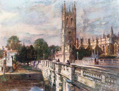 Torre e ponte de Magdalen (litografia a cores) de John Fulleylove