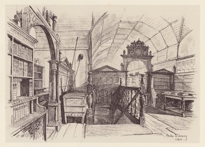 Biblioteca de Merton (litografia) de John Fulleylove