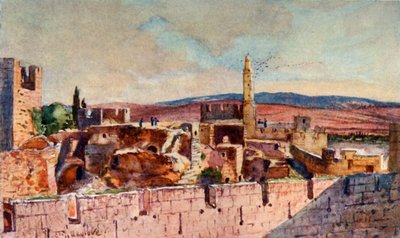 Porção da Cidadela de Jerusalém, 1902. de John Fulleylove