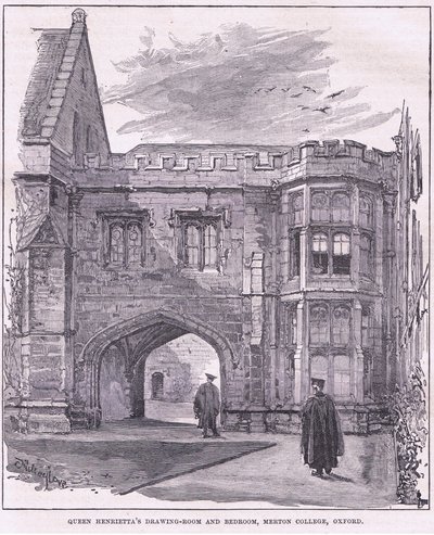 Sala de estar e quarto da rainha Henrietta, Merton College, Oxford de John Fulleylove