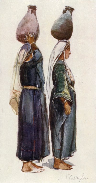 Estudos de mulheres camponesas sírias (cor litho) de John Fulleylove