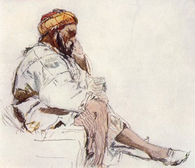 Camponês sírio sentado, de perfil de John Fulleylove