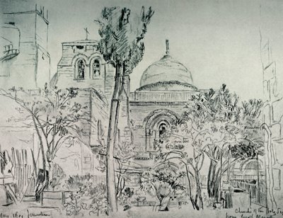 A Igreja do Santo Sepulcro do Jardim do Mosteiro Grego, 1902. de John Fulleylove