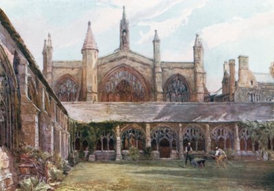 The Cloisters, New College (litografia a cores) de John Fulleylove