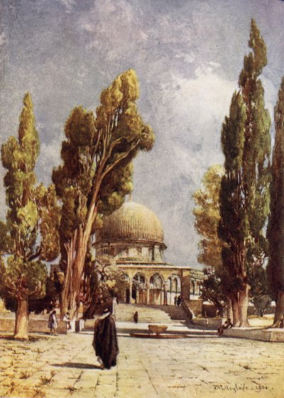 A, cúpula pedra, (Omar), como, visto, de, a, alpendre, ligado, a, lado norte, de, a, mesquita, de, el aksa de John Fulleylove