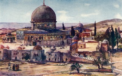 A cúpula da rocha do quartel perto da torre de Antonia, 1902. de John Fulleylove