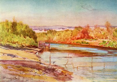 O Ford do Jordão, perto de Jericó, 1902. de John Fulleylove