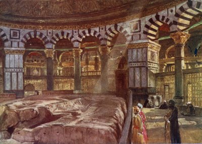 A Rocha Santa sob a Cúpula da Mesquita de Omar (cor litho) de John Fulleylove