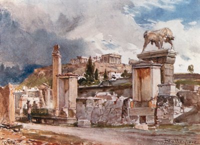 A, rua, de, túmulos, exterior, a, dipon, em, atenas de John Fulleylove