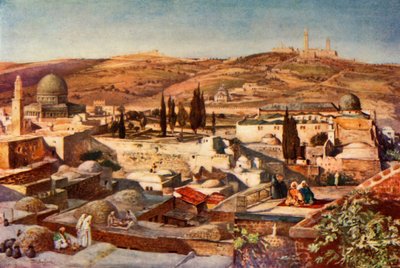 A área do templo e o Monte das Oliveiras do Monte Sião, 1902. de John Fulleylove