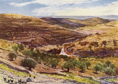 Vale de Hinnom, com Colina de Ofensa (cor litho) de John Fulleylove