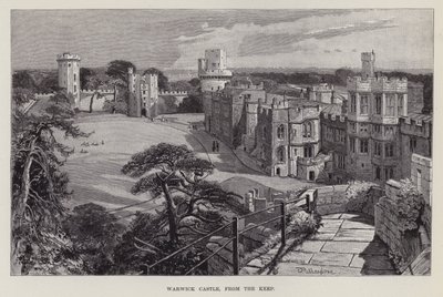 Castelo de Warwick, da Fortaleza (litho) de John Fulleylove