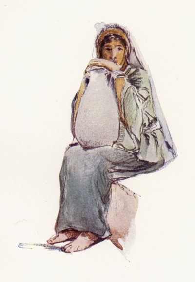 Portador de água, figura sentada, Jerusalém de John Fulleylove