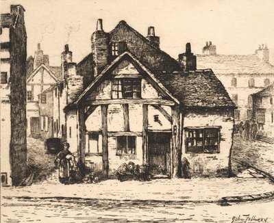 Casa Velha, Rua Salop, Wolverhampton, de &39;Remnants of Old Wolverhampton, vol. 1 &39;, publicado em 1880 de John Fullwood