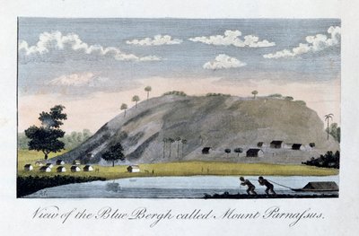 Vista do Bergh azul chamado, Monte Parnaso, 1813 de John Gabriel Stedman