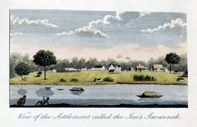 Vista do assentamento chamado judeus Savannah, 1813 de John Gabriel Stedman