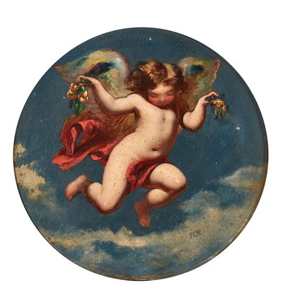 Puck - Rápido Através da Flor Lá . . . (Ato 2, Cena 2 - Sonho de uma Noite de Verão) (óleo a bordo) de John George Naish