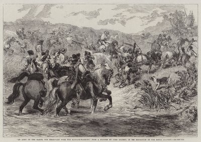 Um exército em março, a retaguarda com as carroças de bagagem, na exposição da Royal Academy de John Gilbert
