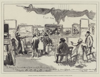 Fotos penduradas na exposição da Royal Society of Painters em aquarela de John Gilbert