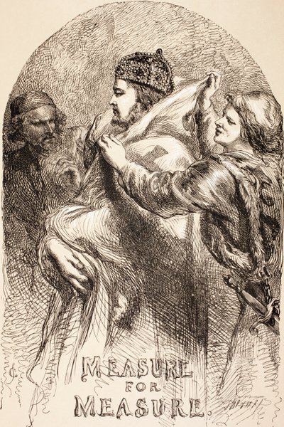 Ilustração para medida por medida, de &39;The Illustrated Library Shakespeare&39;, publicada em Londres, 1890 de John Gilbert