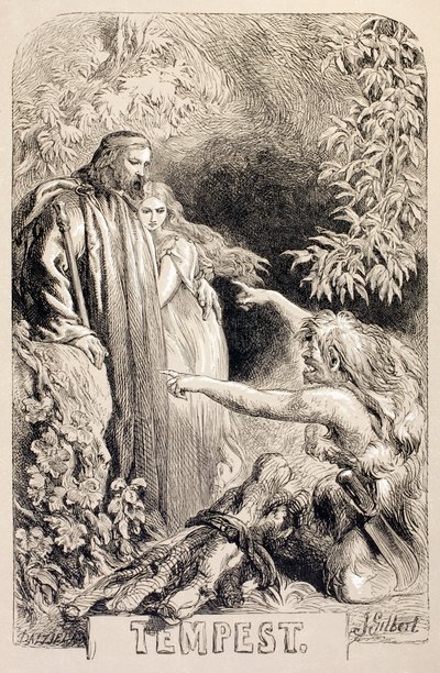 Ilustração para The Tempest, de &39;The Illustrated Library Shakespeare&39;, publicada em Londres, 1890 de John Gilbert