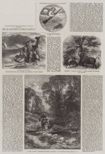 Ilustrações da Caça Africana de Baldwin de John Gilbert