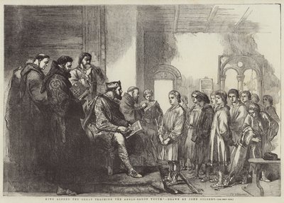 Rei Alfred, o Grande, ensinando a juventude anglo-saxônica de John Gilbert