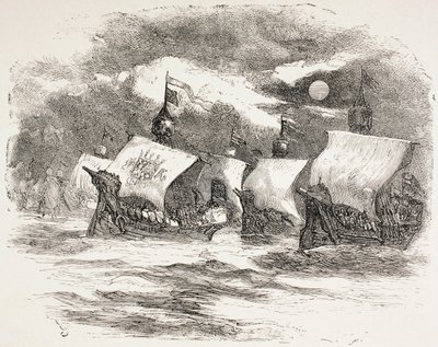 A frota do rei Henrique navega para a França em 1890 de John Gilbert
