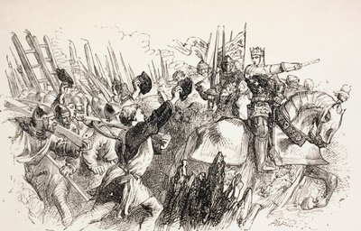 Forças do rei Henrique no cerco de Harfleur, França, 1890 de John Gilbert