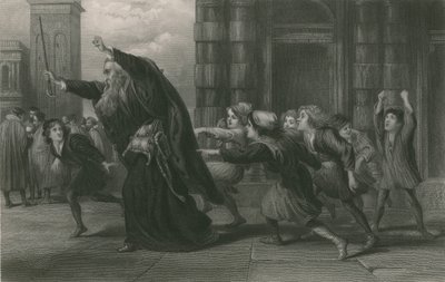 Shylock após o julgamento, comerciante de Veneza de John Gilbert