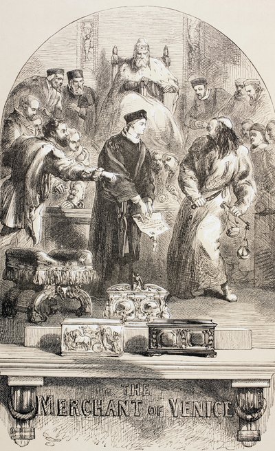 O Mercador de Veneza, 1890 de John Gilbert