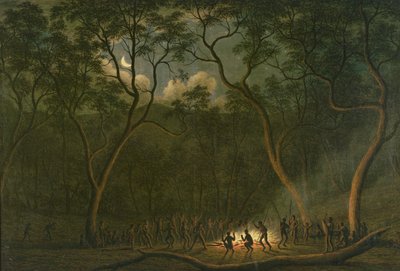 Coroboree aborígene na terra de Van Diemen de John Glover