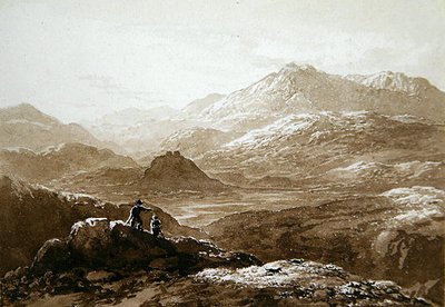 Castelo Dolyddelan e Moel Siabod (aguarela sobre papel) de John Glover