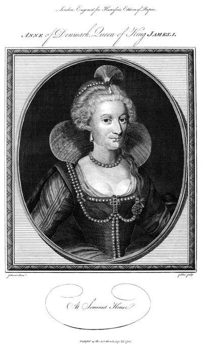 Ana da Dinamarca 1574-1619, rainha consorte do rei Jaime I, 1786. de John Goldar