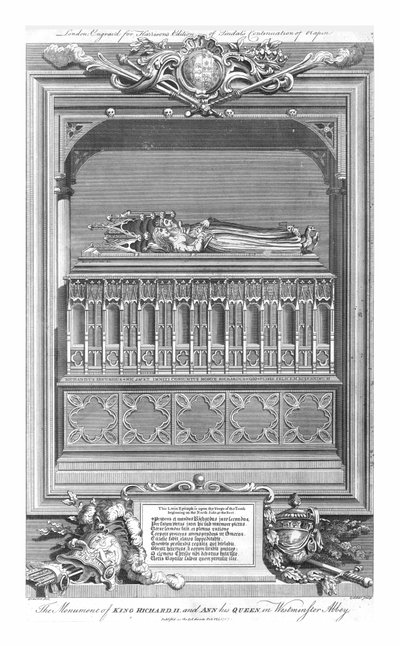 O monumento do rei Ricardo II. e Ann, sua rainha, na Abadia de Westminster, em meados do século XVIII. de John Goldar