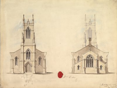 Projeto para a Igreja Proposta em Middlesborough, 1837 de John Greenwood