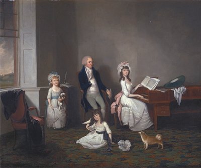John Richard Comyns de Hylands, Essex, com as suas Filhas de John Greenwood