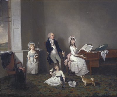 John Richard Comyns de Hylands Essex, com suas filhas, 1775 de John Greenwood