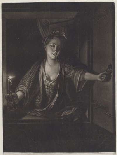 menina com vela de John Greenwood after Nicolaas Verkolje