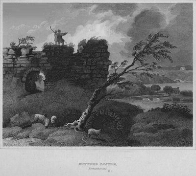 Castelo de Mitford, Northumberland, 1814 de John Greig