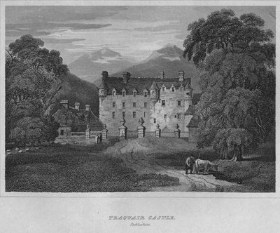 Castelo de Traquair, Peebleshire, 1814 de John Greig