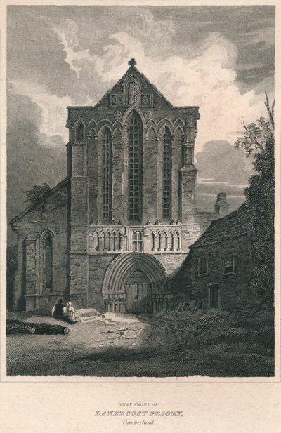 Frente oeste do Lanercost Priory. Cumberland, 1814 de John Greig