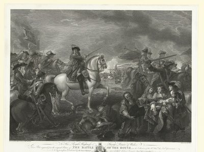 Rei William III na Batalha do Boyne, 1690 A Batalha do Boyne (título no objeto) de John Hall