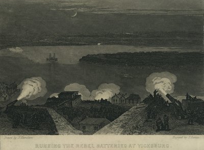 Correndo as baterias rebeldes em Vicksburg, c.1863 de John Hamilton