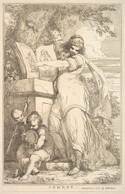 Comédia de Quinze gravuras dedicada a Sir Joshua Reynolds, 8 de dezembro de 1778. de John Hamilton Mortimer
