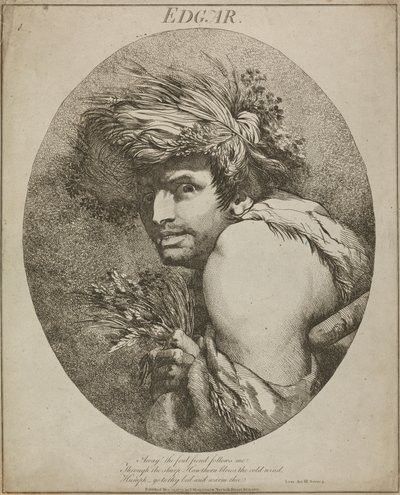 Edgar, "Rei Lear", Acto III, Cena III de John Hamilton Mortimer