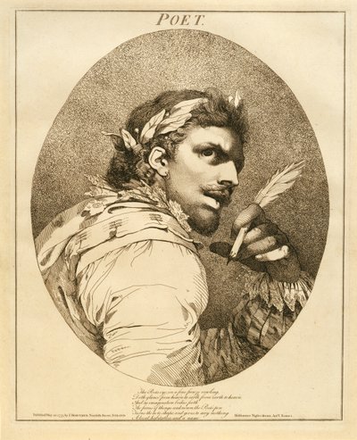Poeta, do Sonho de uma Noite de Verão, Ato V, Cena I, 1775 de John Hamilton Mortimer