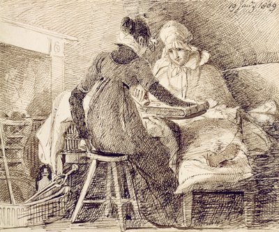 Um jogo de gamão, 19 de janeiro de 1809 (caneta e tinta no papel) de John Harden