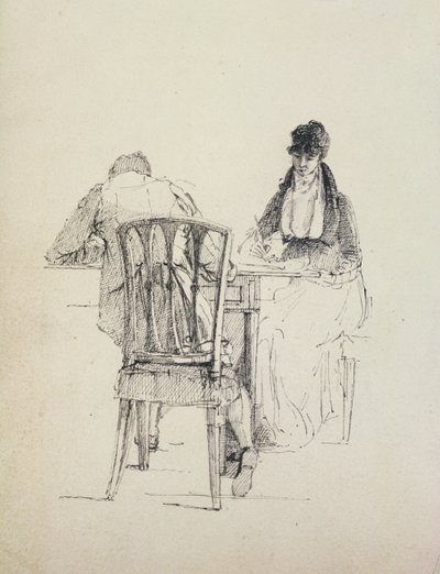 Uma leitura do homem, c.1804-30 de John Harden